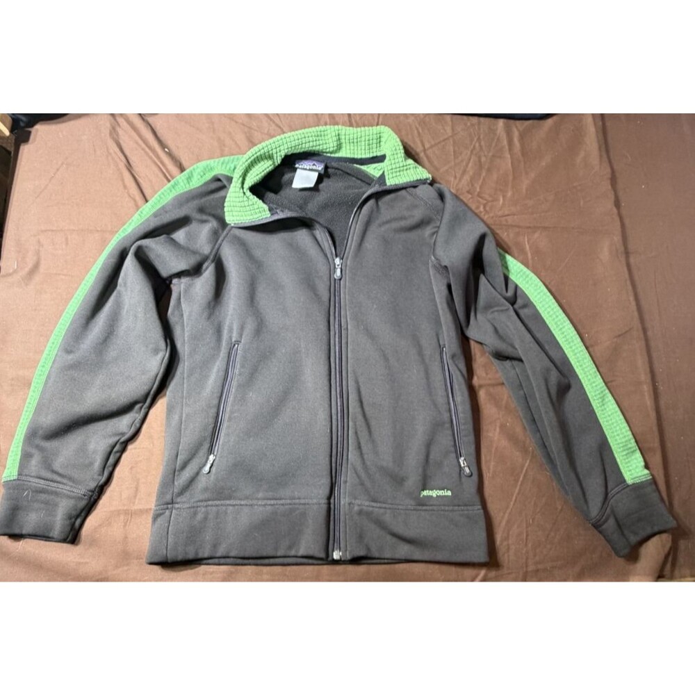 Patagonia Women's Jacket Size M Green Accents Outdoor Casual Full Zip
